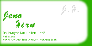 jeno hirn business card